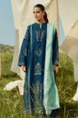 Zara Shah Jahan - 3PC Unstitched Dhanak Embroidered Shirt with Printed Pashmina Shawl and Trouser - NP1260